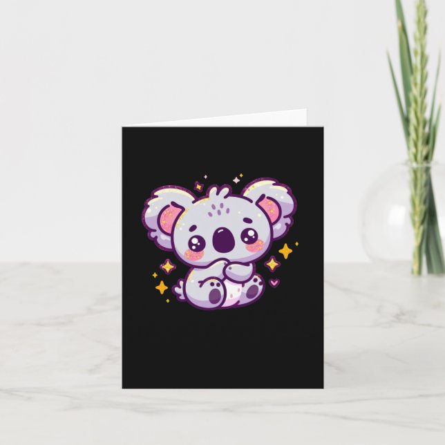 Tarjeta Una pegatina de koala lindo  (Anverso)