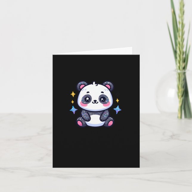 Tarjeta Una pegatina de un panda pequeño y lindo  (Anverso)