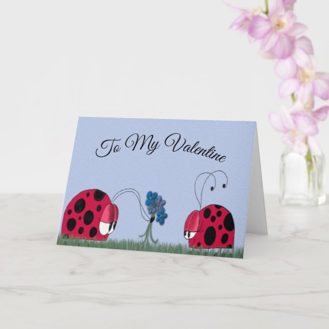 Tarjeta Una Pequeña Ladybug Le Da Sus Hermosas Flores De S (Orquídea)