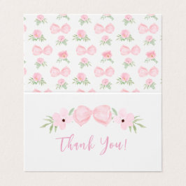 Tarjeta Una pequeña niña de arco rosa lindo ducha gracias