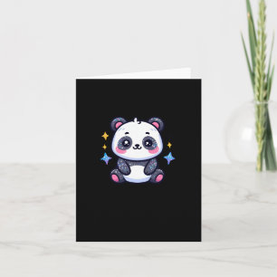 Tarjeta Una pequeña pegatina de panda lindo