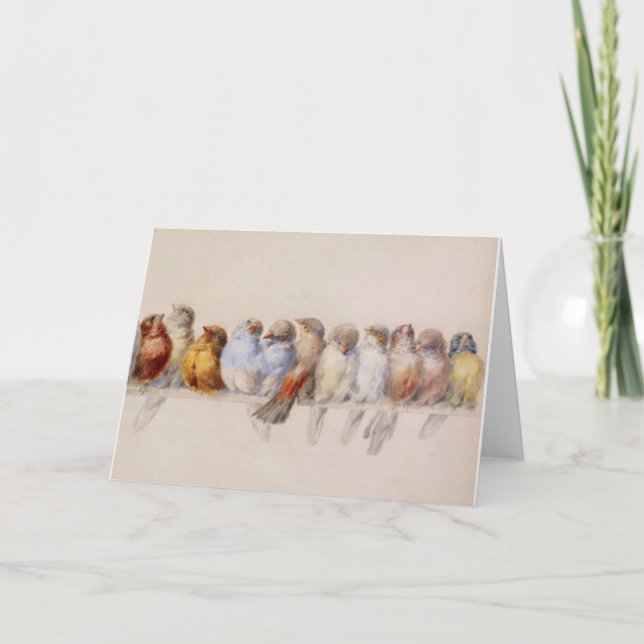 Tarjeta Una percha de aves Hector Giacomelli 1880 (Anverso)