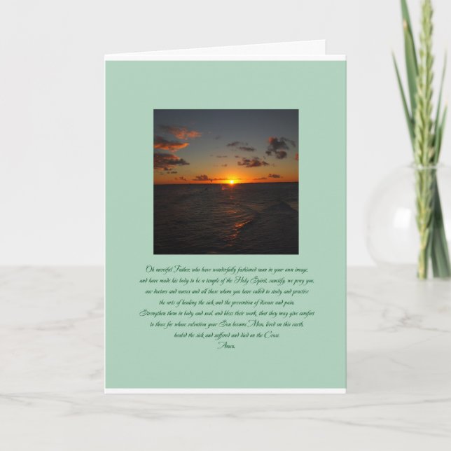 Tarjeta Una plegaria Médico (Anverso)