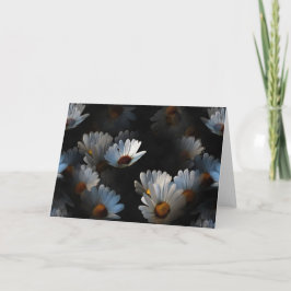 Tarjeta Una Plétora De Daisies Flotantes Aislados En Negro