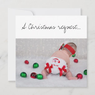 Tarjeta Una propuesta de padrinos de Navidad bebé con paña