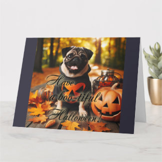 Tarjeta Una pug Halloween