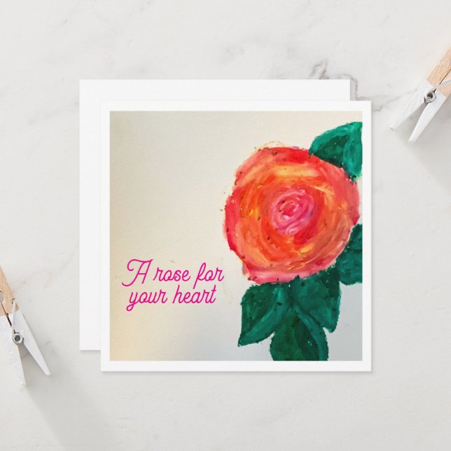 Tarjeta Una Rosa Para Tu Corazón (Anverso/Reverso In Situ)