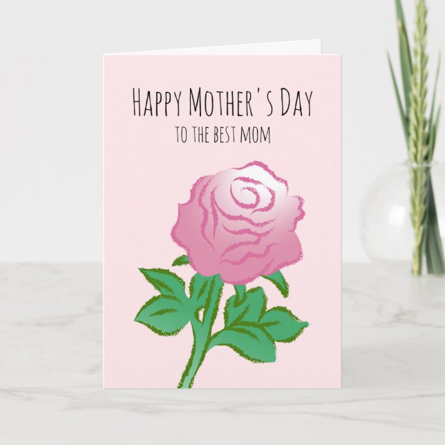 Tarjeta Una rosa rosa muy hermosa (Anverso)