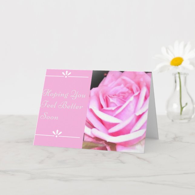 Tarjeta Una Rosa Rosa Rosa Única (Planta pequeña)