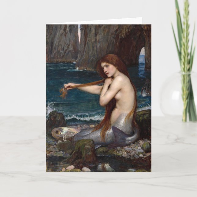 Tarjeta Una sirena | John William Waterhouse (Anverso)