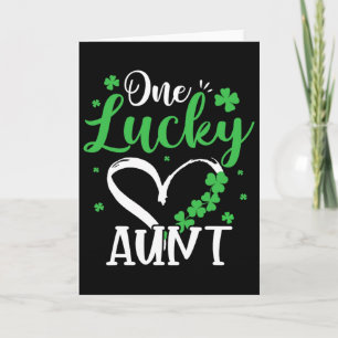 Tarjeta Una tía afortunada Día de San Patricio Verde Irlan