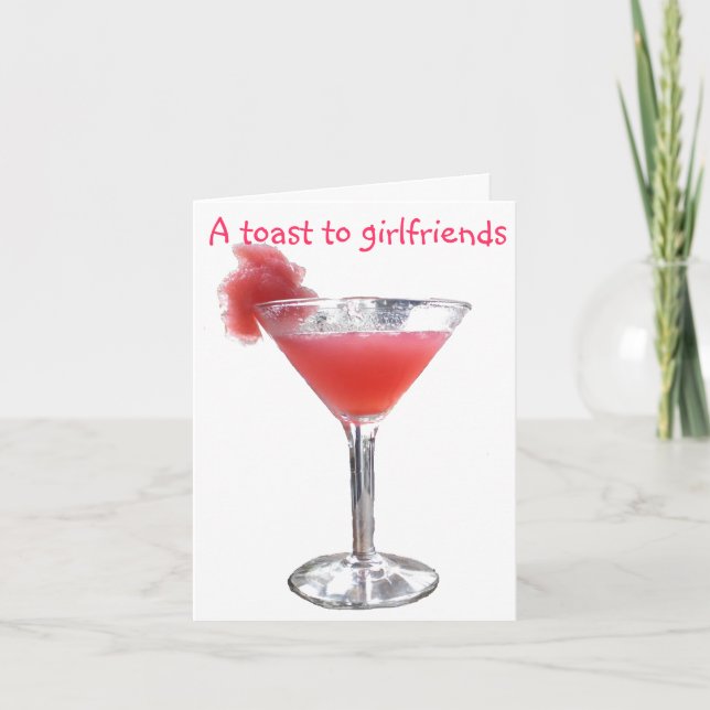Tarjeta Una tostada a las novias y a la amistad (Anverso)