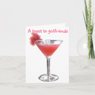 Tarjeta Una tostada a las novias y a la amistad