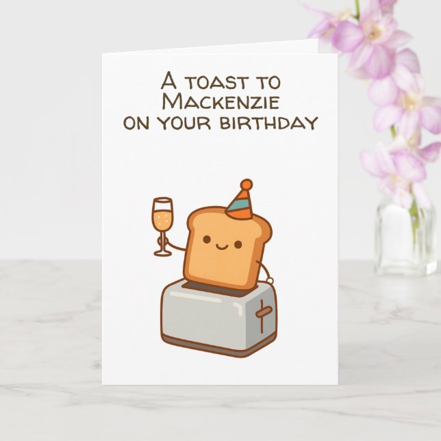 Tarjeta Una tostada en tu cumpleaños personalizada (Orquídea)