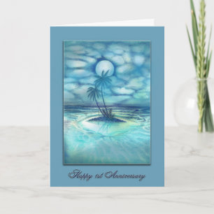 Tarjeta Una vez en un 1r aniversario de la "luna azul",