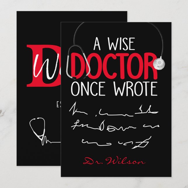 Tarjeta Una Vez Escribió Un Médica Sabio - Divertido Médic (Anverso / Reverso)