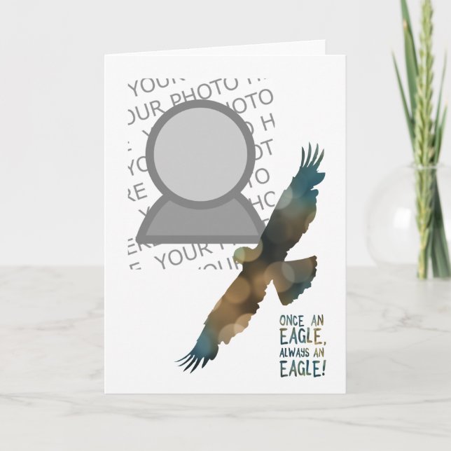 Tarjeta una vez un águila siempre una foto del águila (Anverso)