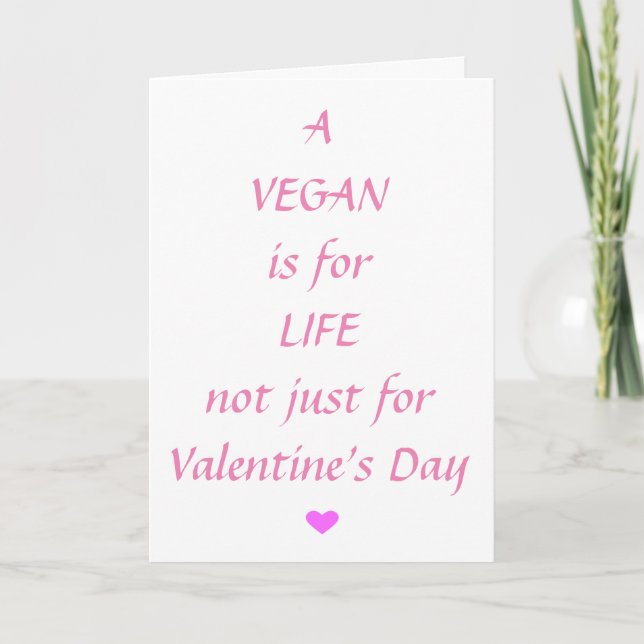Tarjeta Una vida vegana es para un El día de San Valentín  (Anverso)