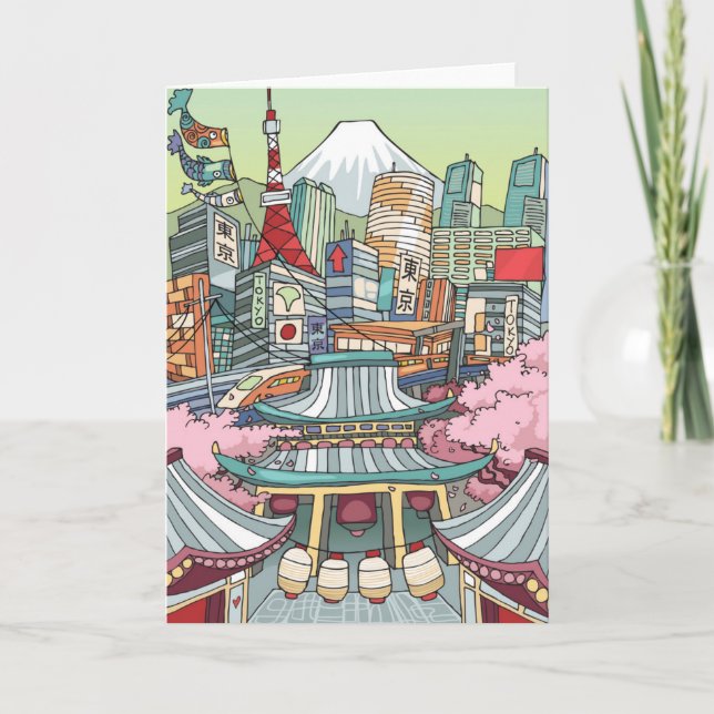 Tarjeta Una vista de Tokio (Anverso)