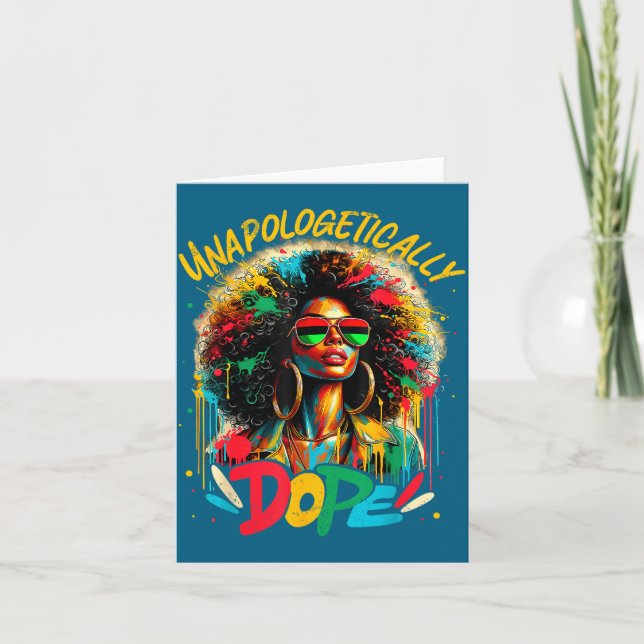 Tarjeta Unalogetically Afro Black Woman Black History Mela (Anverso)