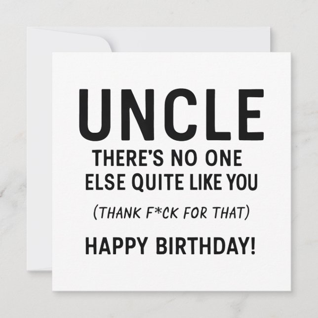 Tarjeta Uncle Birthday Funny Definition (Anverso)