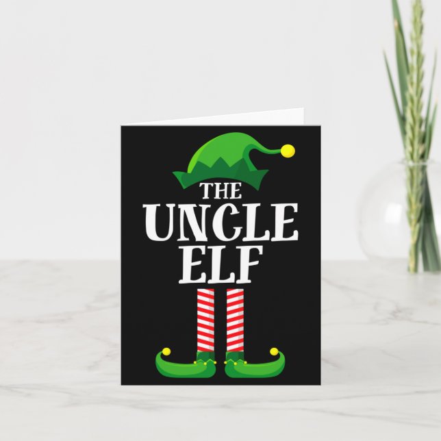 Tarjeta Uncle Elf Matching Family Christmas Party Pajama  (Anverso)