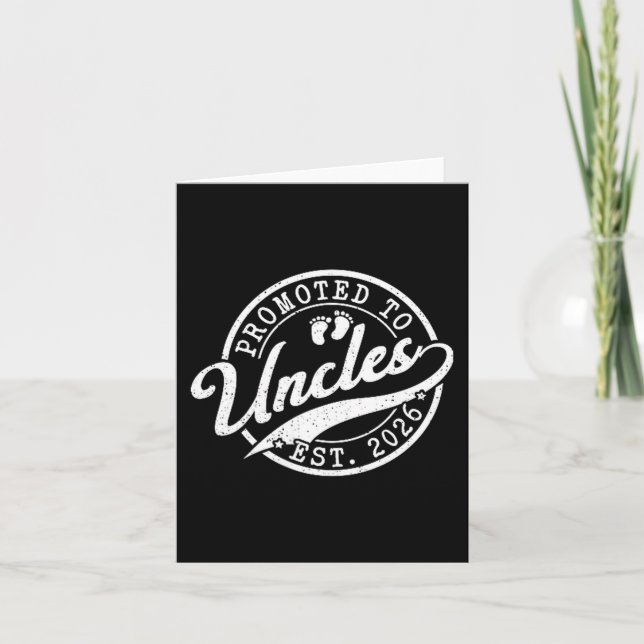 Tarjeta Uncle Est 2026 New Uncle Announcement Promoted To  (Anverso)