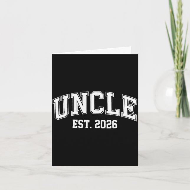Tarjeta Uncle Est 2026 Soon To Be Uncle New Uncle 2026  (Anverso)