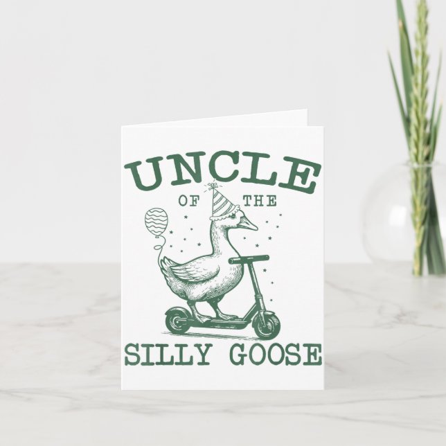Tarjeta Uncle Of The Silly Goose First Birthday Family Mat (Anverso)
