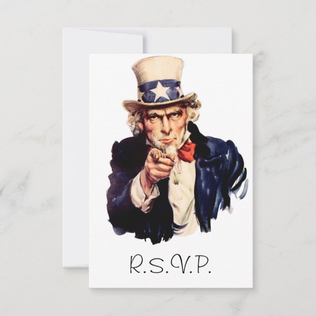 Tarjeta Uncle Sam RSVP (Anverso)