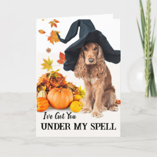 Tarjeta Under My Spell Halloween Cocker Spaniel