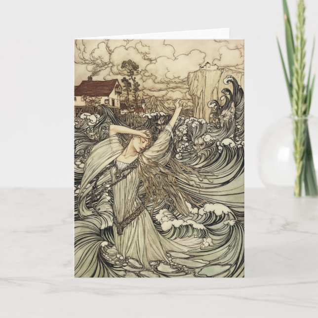 Tarjeta Undine de Arthur Rackham (Anverso)