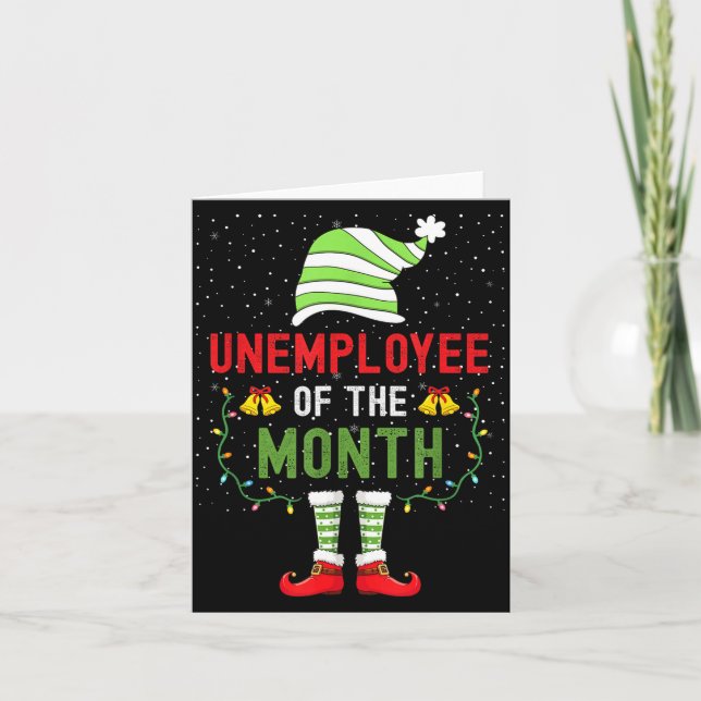 Tarjeta Unemployee Of The Month Funny Unemployed Christmas (Anverso)