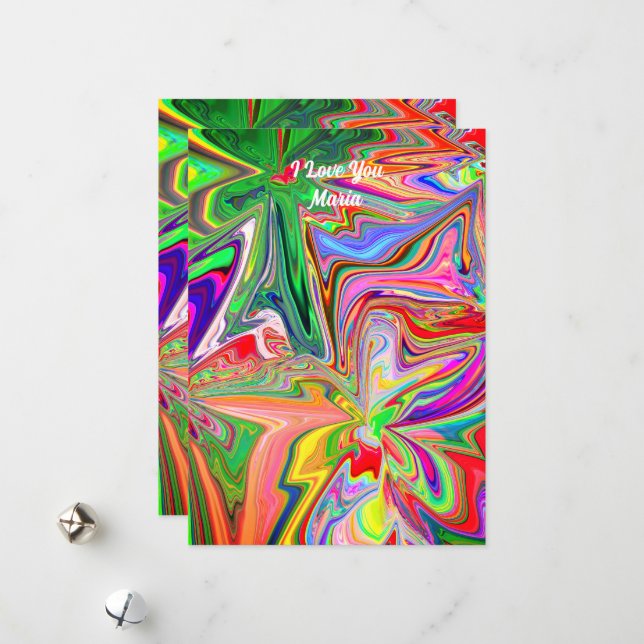 Tarjeta única abstracta colorida y vívida de San V (Anverso/Reverso In Situ)