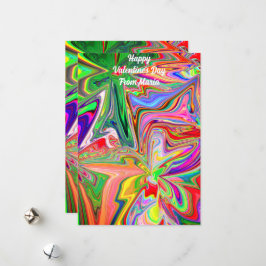 Tarjeta única abstracta colorida y vívida de San V