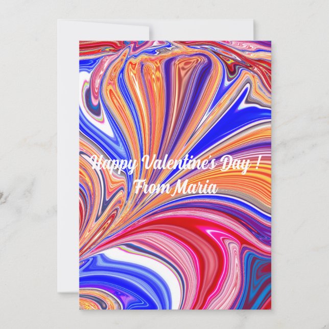 Tarjeta única abstracta colorida y vívida de San V (Anverso)