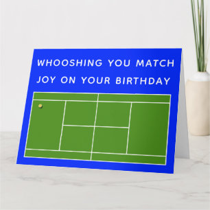 Tarjeta única de bienvenida de cumpleaños de tenis