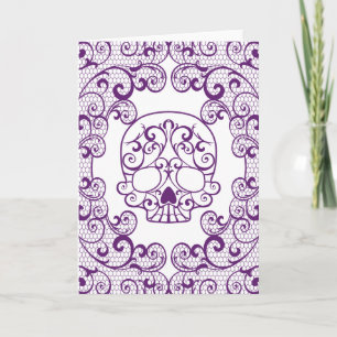 Tarjeta única de Calavera del cráneo del azúcar