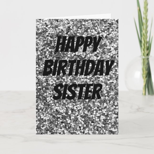 Tarjeta única de cumpleaños de hermana gorda (Anverso)