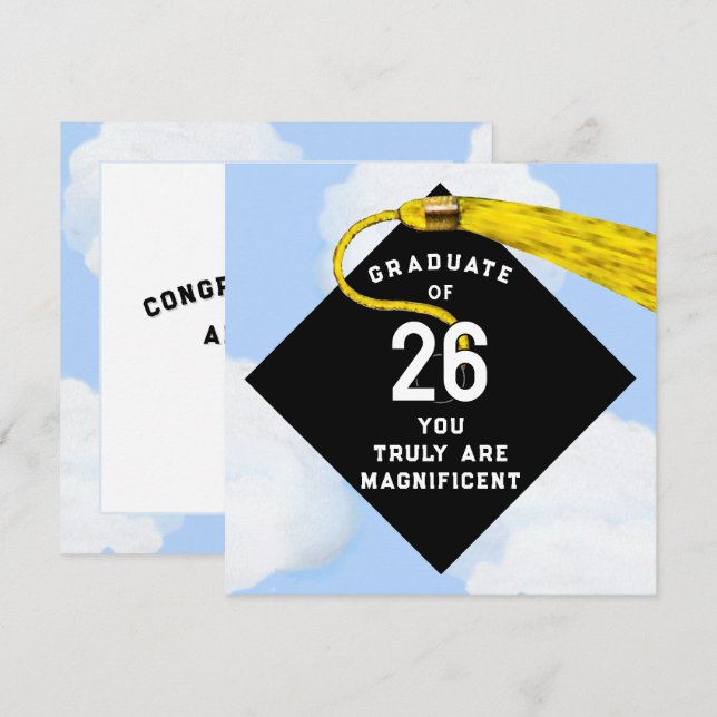 Tarjeta única de graduación 2026 (Anverso / Reverso)