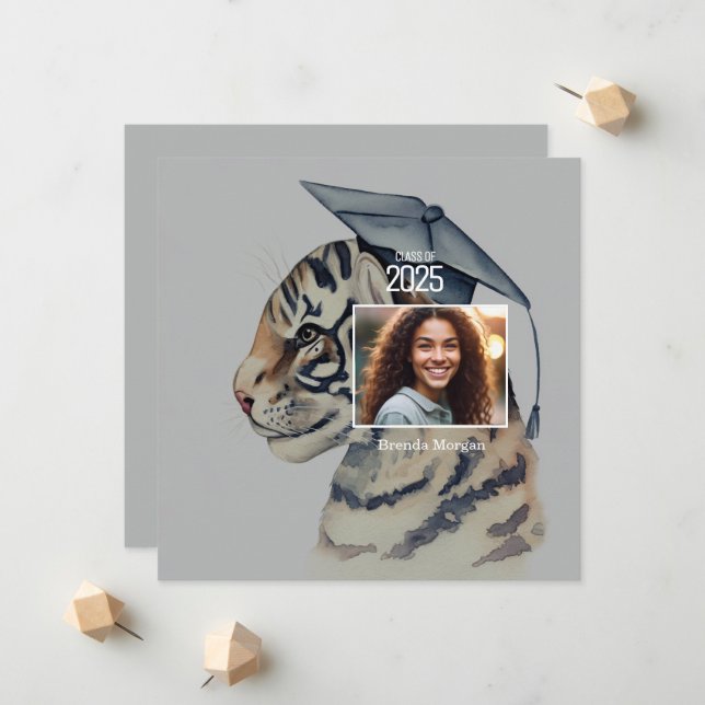 Tarjeta única de Invitación de graduación (Anverso/Reverso In Situ)