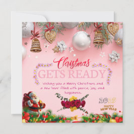 Tarjeta única de navidad para la familia y los ami