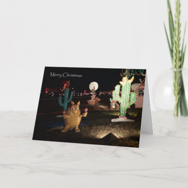 Tarjeta única de Navidades occidentales: Armadillo (Anverso)