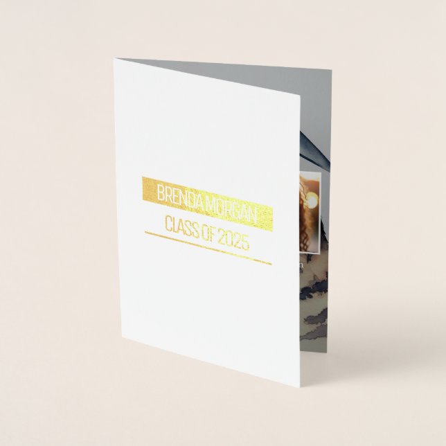 Tarjeta única de Relieve metalizado de Invitación  (Anverso)