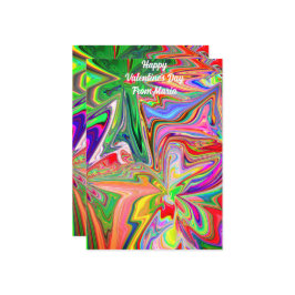 Tarjeta única de San Valentín abstracta colorida y