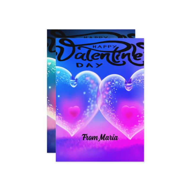 Tarjeta única de San Valentín abstracta colorida y (Anverso/Reverso In Situ)