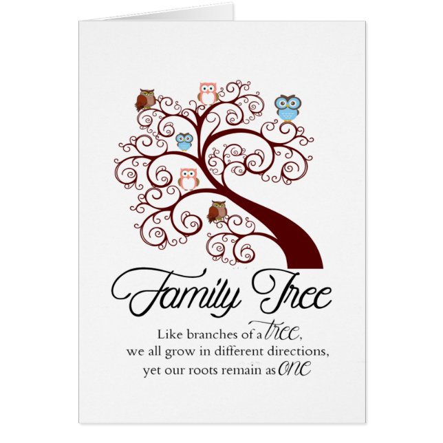 Tarjeta única del árbol de familia (Frente)