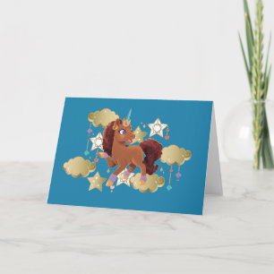 Tarjeta Único en las estrellas y nubes de Unicornio