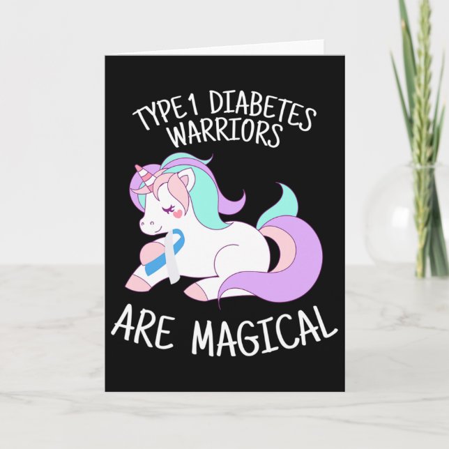 Tarjeta Unicorn Diabetes Warrior Gift  (Anverso)
