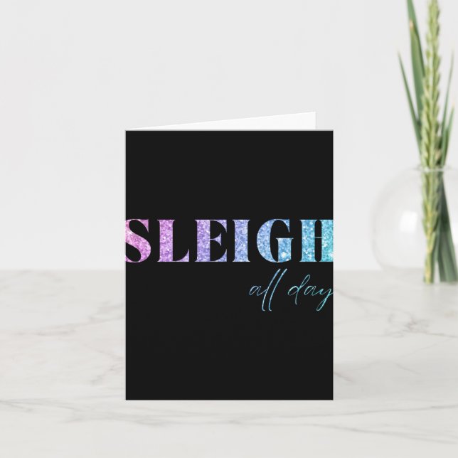 Tarjeta Unicorn Glitter Sleigh All Day Christmas  (Anverso)